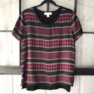 MICHAEL Michael Kors top, red/black houndstooth